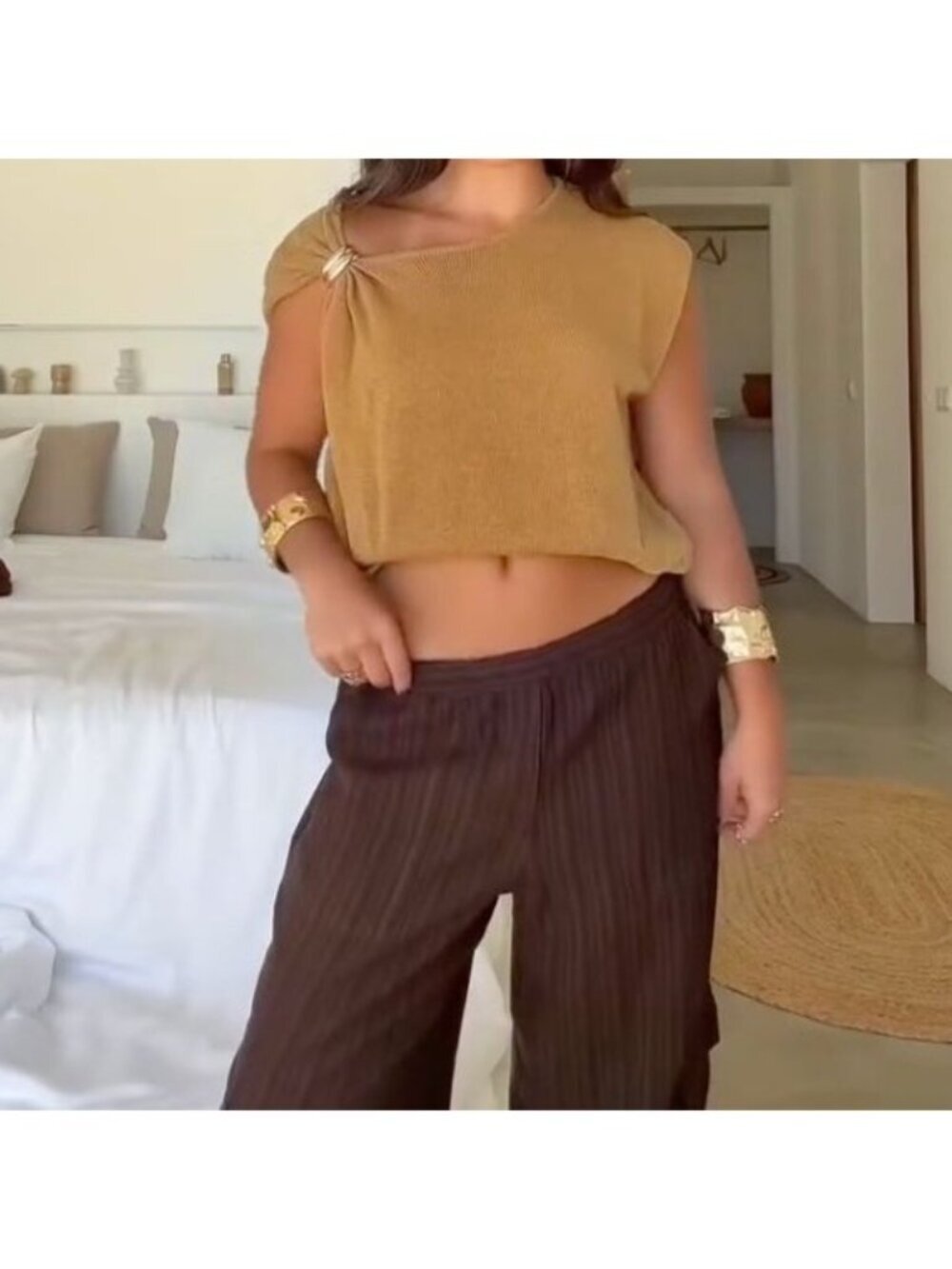 Zara Dark Brown Cargo Loose Pants Size M 6929/501/716